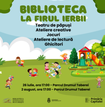 Biblioteca la firul ierbii, ediţia 2024, în Parcul Drumul Taberei, pe 26 iulie şi pe 2 august