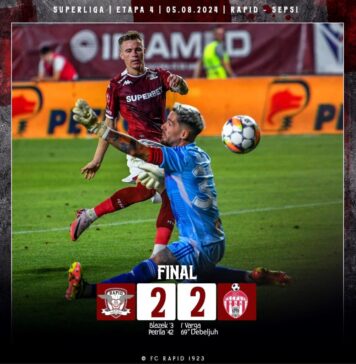 Fotbal: Rapid Bucureşti – Sepsi OSK 2-2, în Superligă
