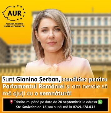 Gianina Șerban (AUR):Dragi Ilfoveni, candidez pentru un nou mandat de deputat!