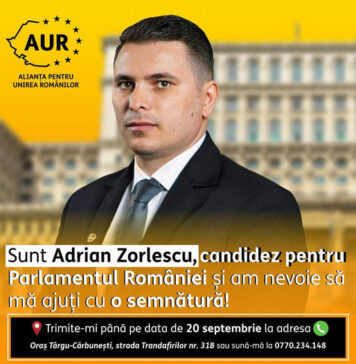 Adrian Zorlescu (AUR): Candidez pentru primul meu mandat de parlamentar și îmi doresc să continui munca începută ca antreprenor și inginer constructor, pentru binele județului Gorj