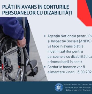 Ministerul Muncii: Plăți în avans în conturile persoanelor cu dizabilități