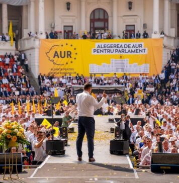 George Simion a întrerupt evenimentul de prezentare a candidaților AUR pentru Parlament