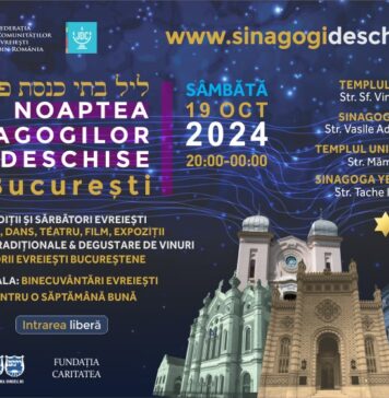 Noaptea Sinagogilor Deschise. Patru sinagogi bucureştene vor putea fi vizitate sâmbătă, de la ora 20.00