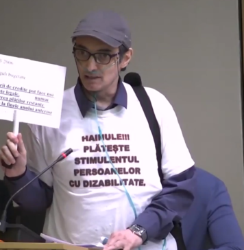 Persoană cu dizabilități, în ședința CGMB: ”Acest referendum este ilegal..Domnul primar, vreți să vă uitați la mine, vă rog?”