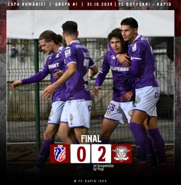Rapid a câştigat la Botoşani (2-0), în Cupa României