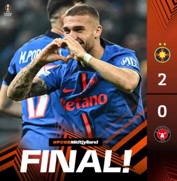 Victorie frumoasă pentru FCSB în Europa League, 2-0 cu FC Midtjylland