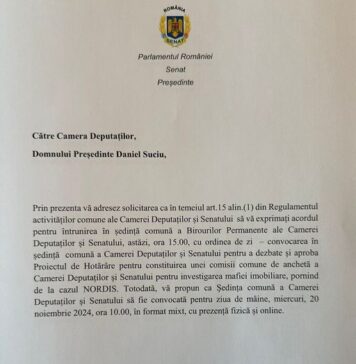 Ciucă: Solicit Președintelui Camerei Deputaților convocarea de urgență a ședinței comune pentru aprobarea comisiei de anchetă privind mafia imobiliară – cazul NORDIS