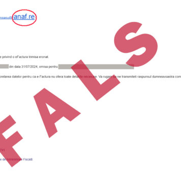 ANAF: Ștergeți mesajele primite de la stefania.neagu@anaf.re / Utilizatorii să NU descarce fişiere din astfel de mesaje