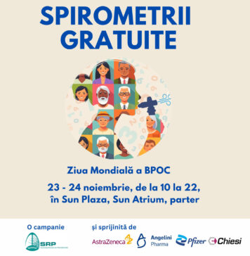 Află-ți funcția pulmonară! Spirometrii gratuite în centrul comercial Sun Plaza București / Mortalitatea din cauza BPOC scade cu aproximativ 25% în rândul pacienților diagnosticați devreme