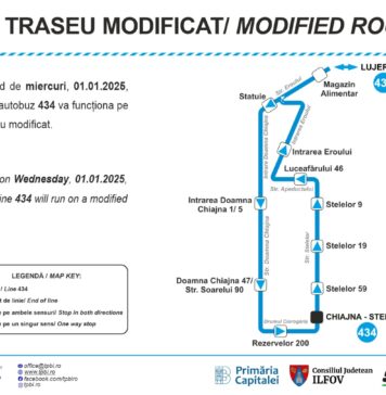 Traseul liniei 434, prelungit în comuna Chiajna