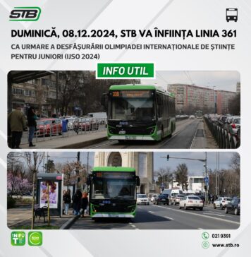 STB va înfiinţa duminică linia 361, cu ocazia Olimpiadei Internaţionale de Ştiinţe pentru Juniori