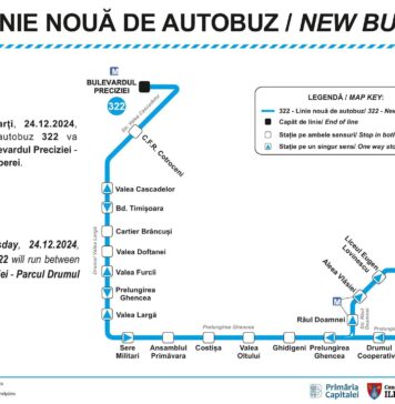 Linia de autobuz 322 va face legătura între Prelungirea Ghencea şi Bd. Timişoara, începând de marţi