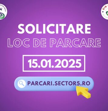 Platforma parcari.sector5.ro, disponibilă pentru depunerea solicitărilor pentru locurile de parcare aferente anului 2025