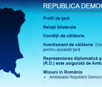 MAE avertizează cetățenii români să evite călătoriile în Republica Democratică Congo / Alerta este la nivelul 8 din 9 (EVITAȚI ORICE CĂLĂTORIE)