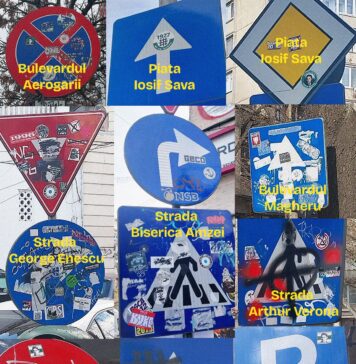 Creșterea propagandei neolegionare în București: stickere și graffiti cu simboluri interzise pe panouri rutiere și semne de circulație