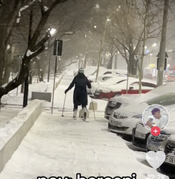 VIDEO/ O femeie a fost filmată în timp ce schiază în cartierul Berceni din Bucureşti