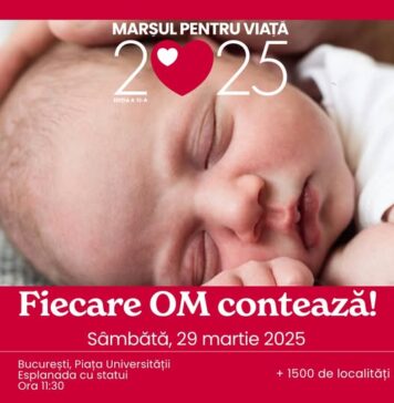 Marșul pentru Viață – sâmbătă, în Capitală; tema – ‘Fiecare om contează’