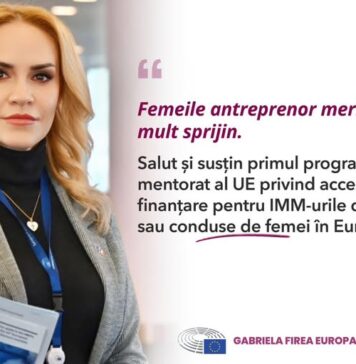 Gabriela Firea: Femeile antreprenor merită mai mult sprijin. Salut și susțin primul program de mentorat al UE privind accesul la finanțare pentru IMM-urile deținute sau conduse de femei în Europa!