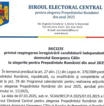 Motivarea deciziei BEC privind invalidarea candidaturii lui Călin Georgescu. Se invocă jurisprudența CCR