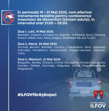 Ilfov: Campanie de dezinsecție terestră împotriva țânțarilor, între 19 și 27 mai 2025