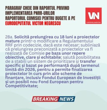 Victor Negrescu: Astăzi aprobăm raportul prin care solicităm Comisiei Europene prelungirea cu 18 luni a perioadei de implementare pentru proiectele mature din PNRR