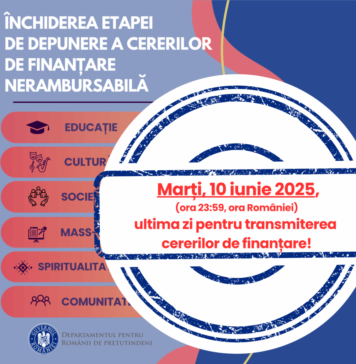 Departamentul pentru Românii de Pretutindeni anunță închiderea etapei de depunere a cererilor de finanțare nerambursabilă