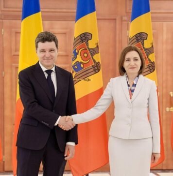 President Nicusor Dan welcomed by Modovan counterpart Maia Sandu in Chisinau