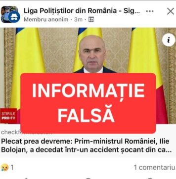 Fake-news care anunţă decesul premierului Ilie Bolojan într-un accident rutier, combătut de către Ministerul de Interne: Premierul NU a fost implicat în niciun accident