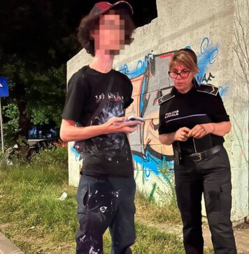 Mii de lei, amendă pentru un tânăr care desena cu grafitti pe Bd. Iuliu Maniu