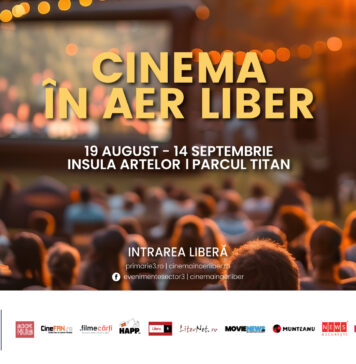 Cinema în Aer Liber revine la București între 19 august și 14 septembrie, pe Insula Artelor din Parcul Titan