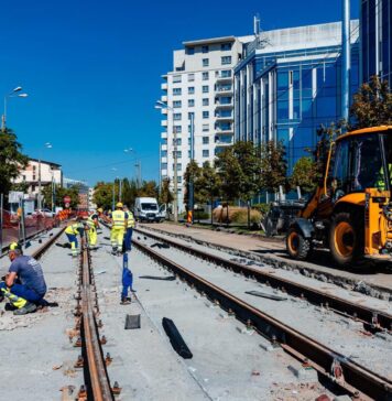 Lucrările de modernizare a liniei de tramvai pe Bulevardul Expoziției au ajuns la un grad de execuție de 70%