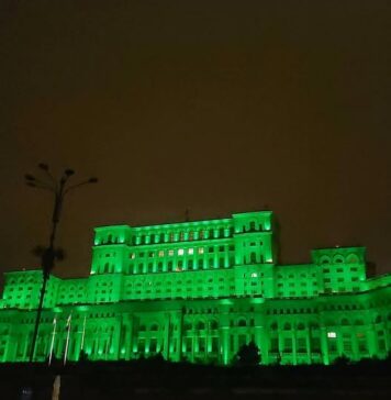 Parlamentul, iluminat în culoarea verde, pentru a marca ziua conştientizării Sindromului Leigh