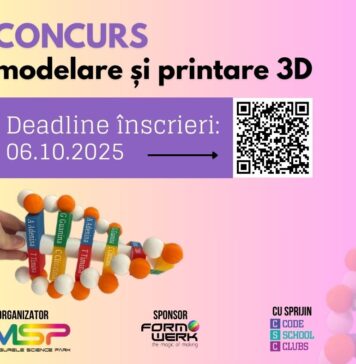 Concurs de Modelare și Printare 3D pentru elevii din Ilfov și București