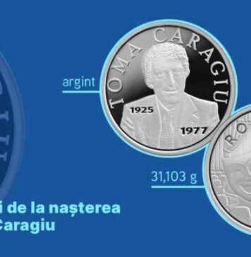 BNR lansează luni o monedă din argint cu tema 100 de ani de la nașterea lui Toma Caragiu
