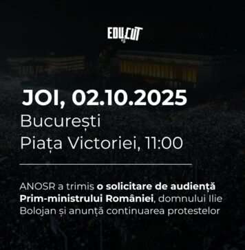 Studenţii anunţă un nou protest în Piaţa Victoriei, joi, de la ora 11.00