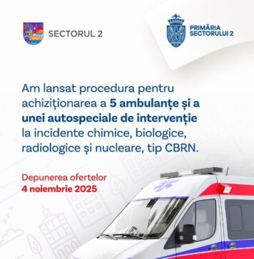 Primăria Sectorului 2 cumpără ambulanțe, o autospecială CBRN și un echipament de salvare în spații înguste