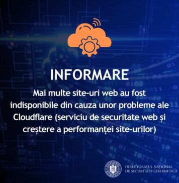 DNSC: Mai multe site-uri web au fost indisponibile din cauza unor probleme ale serviciilor Cloudflare