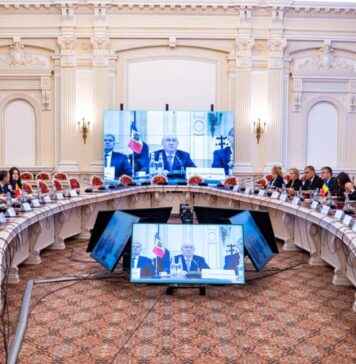 Premierul Republicii Moldova, Alexandru Munteanu, primit la Senatul României de președintele Mircea Abrudean