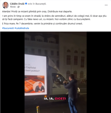 Drulă, scandal în centrul Bucureștiului! Candidatul USR a oprit în trafic o mașină pe care era afișată averea sa de 3 milioane de dolari (gandul.ro)