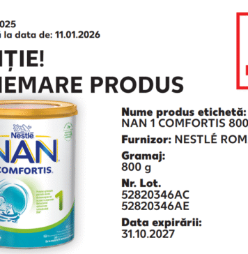 Alertă alimentară! Nestle România retrage de la comercializare mai multe loturi de lapte praf