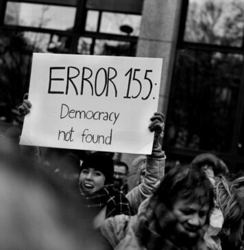 „De un an democrația românească e pusă la stâlpul infamiei, expusă oprobriului public. Mai trece câte o bandă de trotinetiști și o scuipă, mai vine câte o televiziune și o filmează prezentând-o drept un terorist periculos” (gandul.ro)